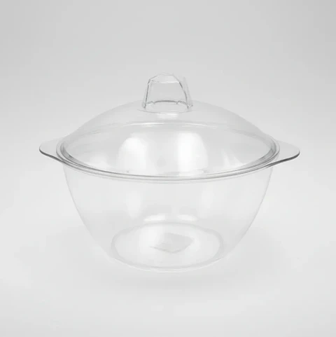 Ensaladera Bowl Acrílico Transparente Con Tapa