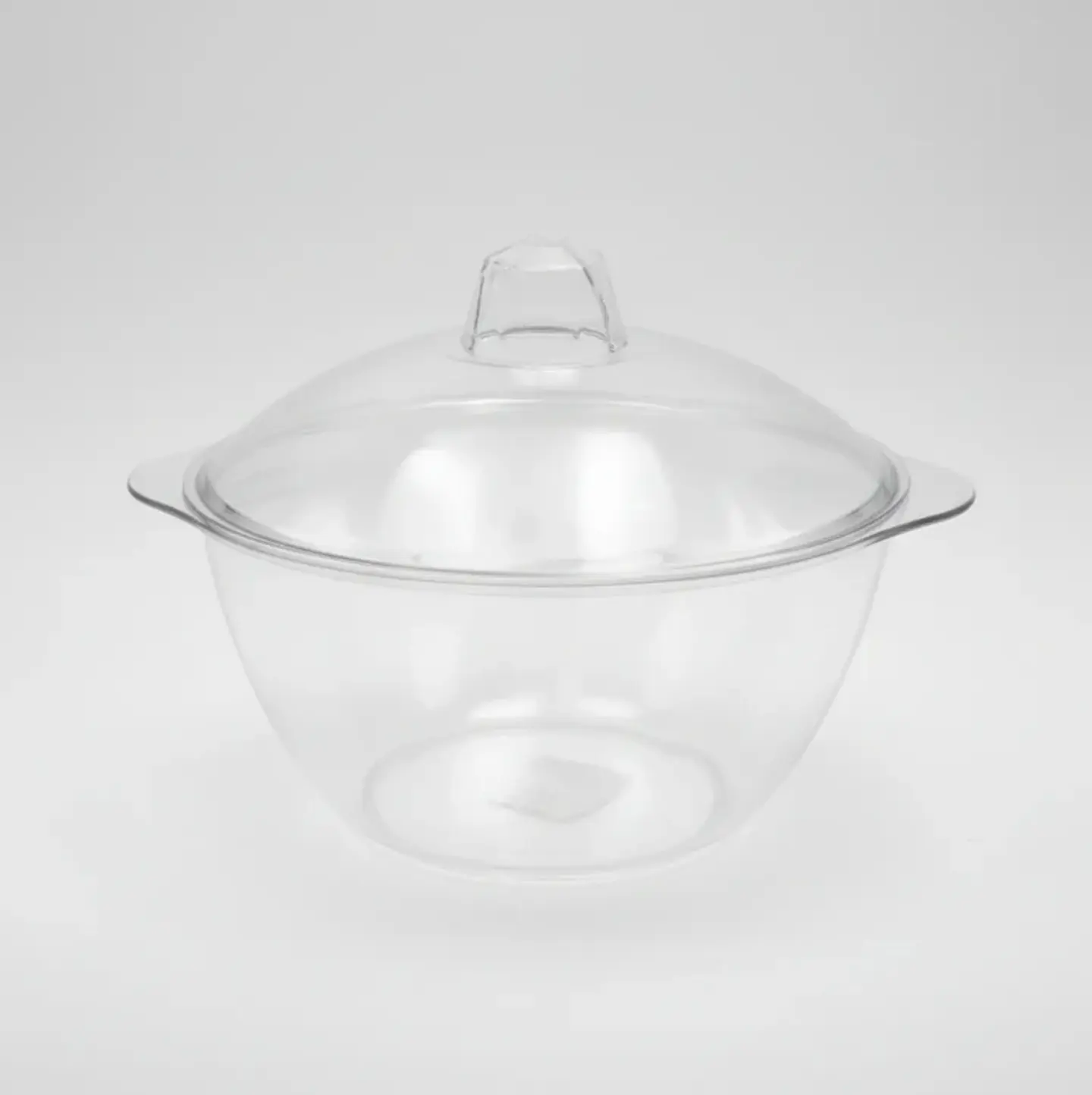 Ensaladera Bowl Acrílico Transparente Con Tapa 2