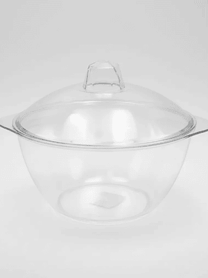 Ensaladera Bowl Acrílico Transparente Con Tapa