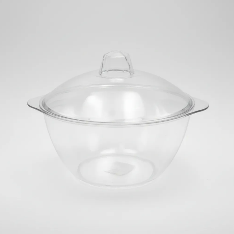 Ensaladera Bowl Acrílico Transparente Con Tapa 2