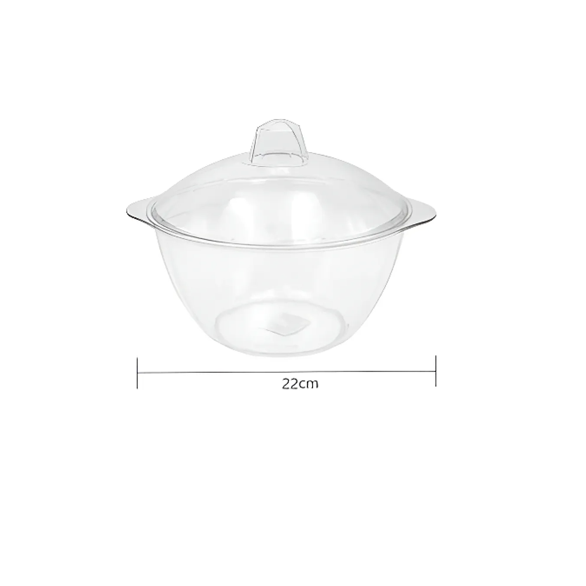 Ensaladera Bowl Acrílico Transparente Con Tapa 5
