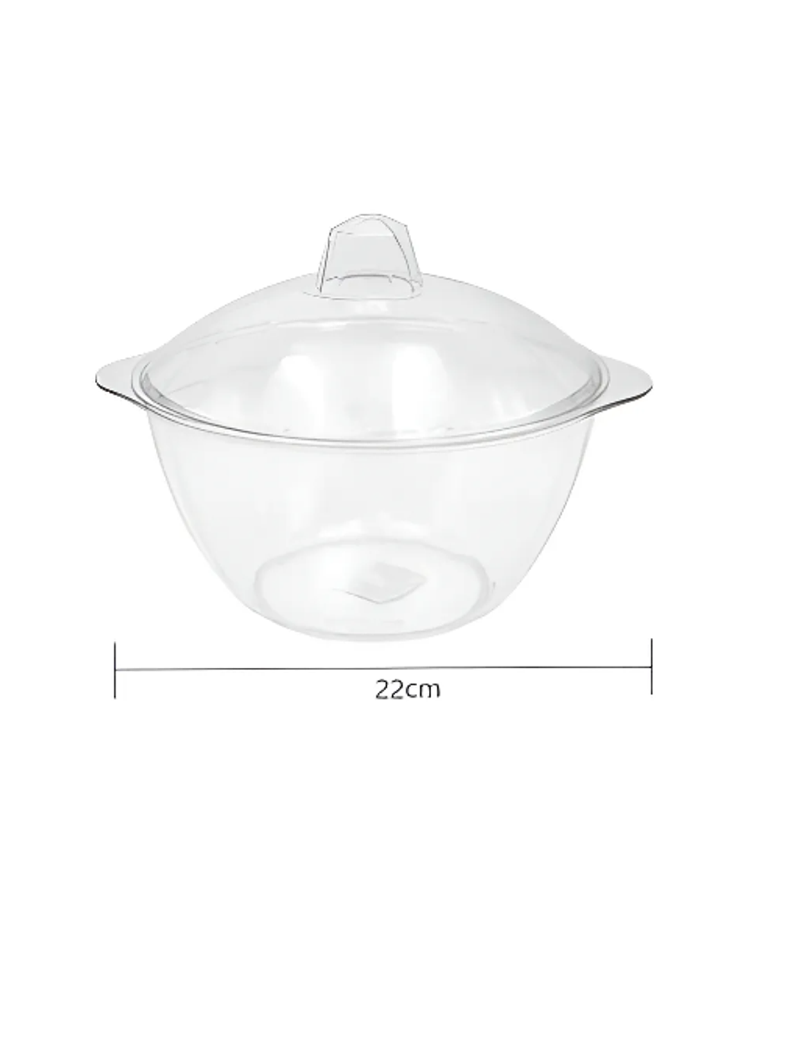 Ensaladera Bowl Acrílico Transparente Con Tapa 5