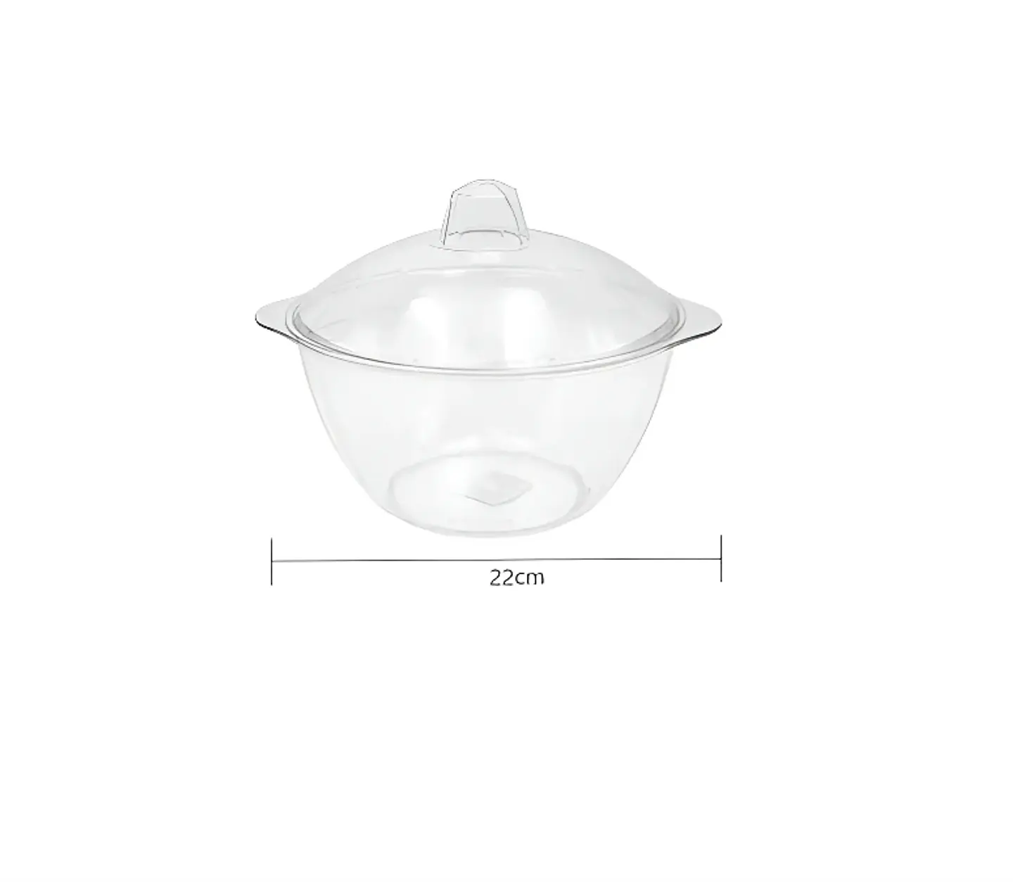 Ensaladera Bowl Acrílico Transparente Con Tapa 5
