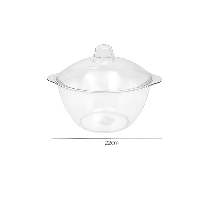 Ensaladera Bowl Acrílico Transparente Con Tapa 5