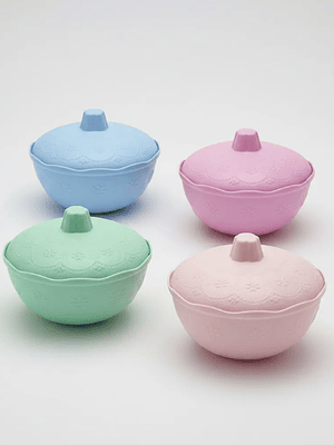 Pocillos Plásticos Con Tapa Bowl