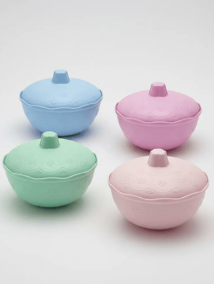 Pocillos Plásticos Con Tapa Bowl