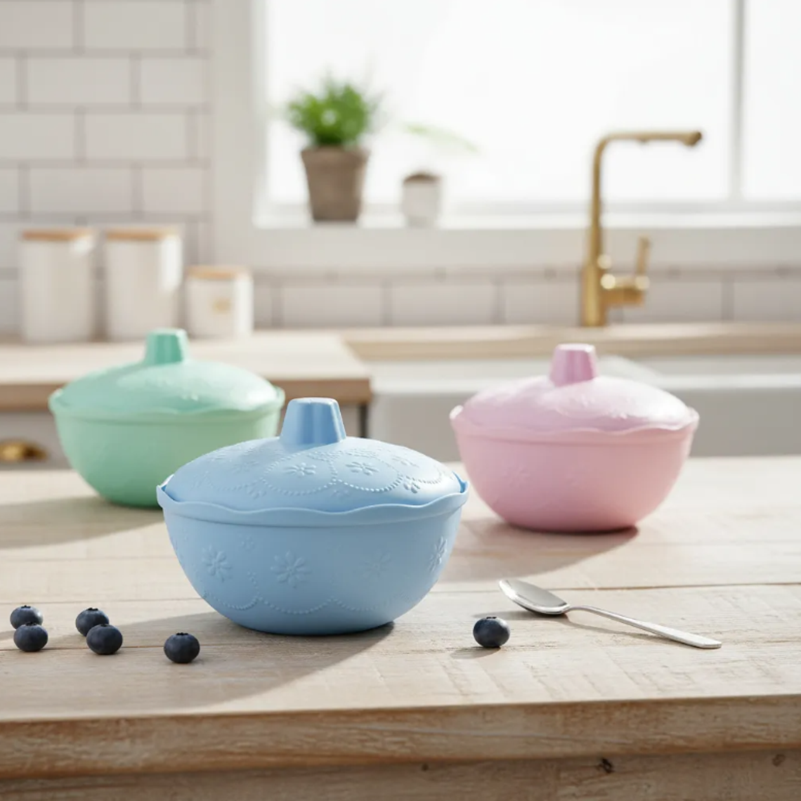 Pocillos Plásticos Con Tapa Bowl 1