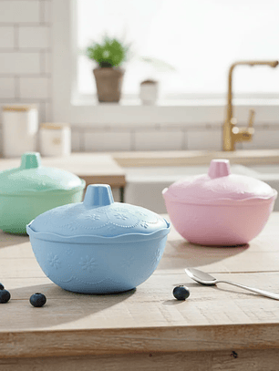 Pocillos Plásticos Con Tapa Bowl