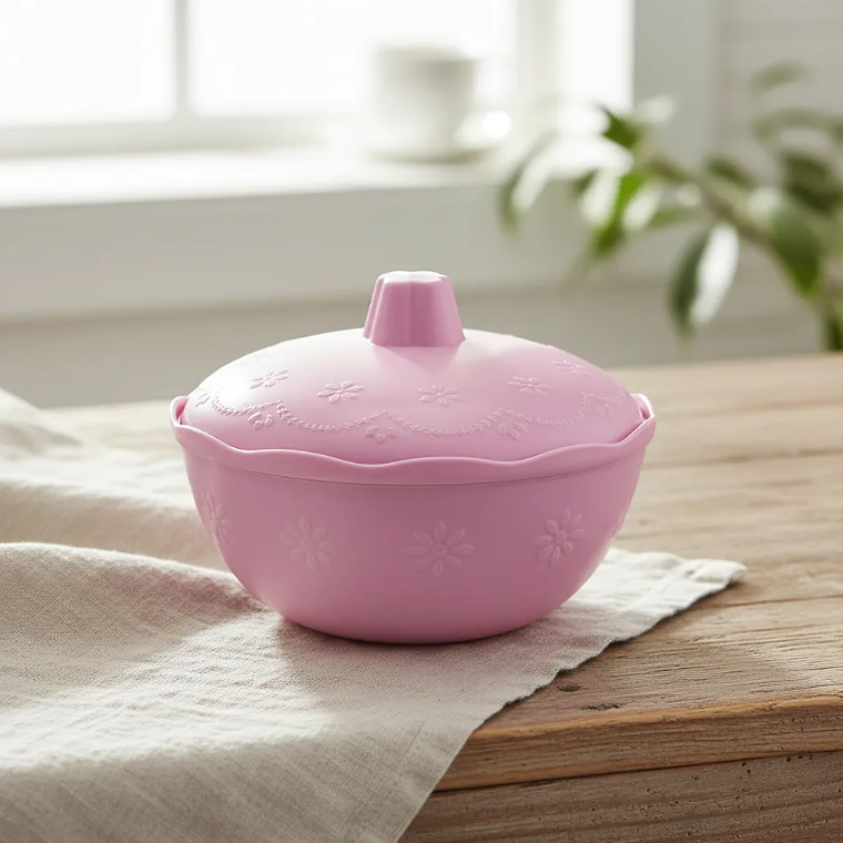 Pocillos Plásticos Con Tapa Bowl 6