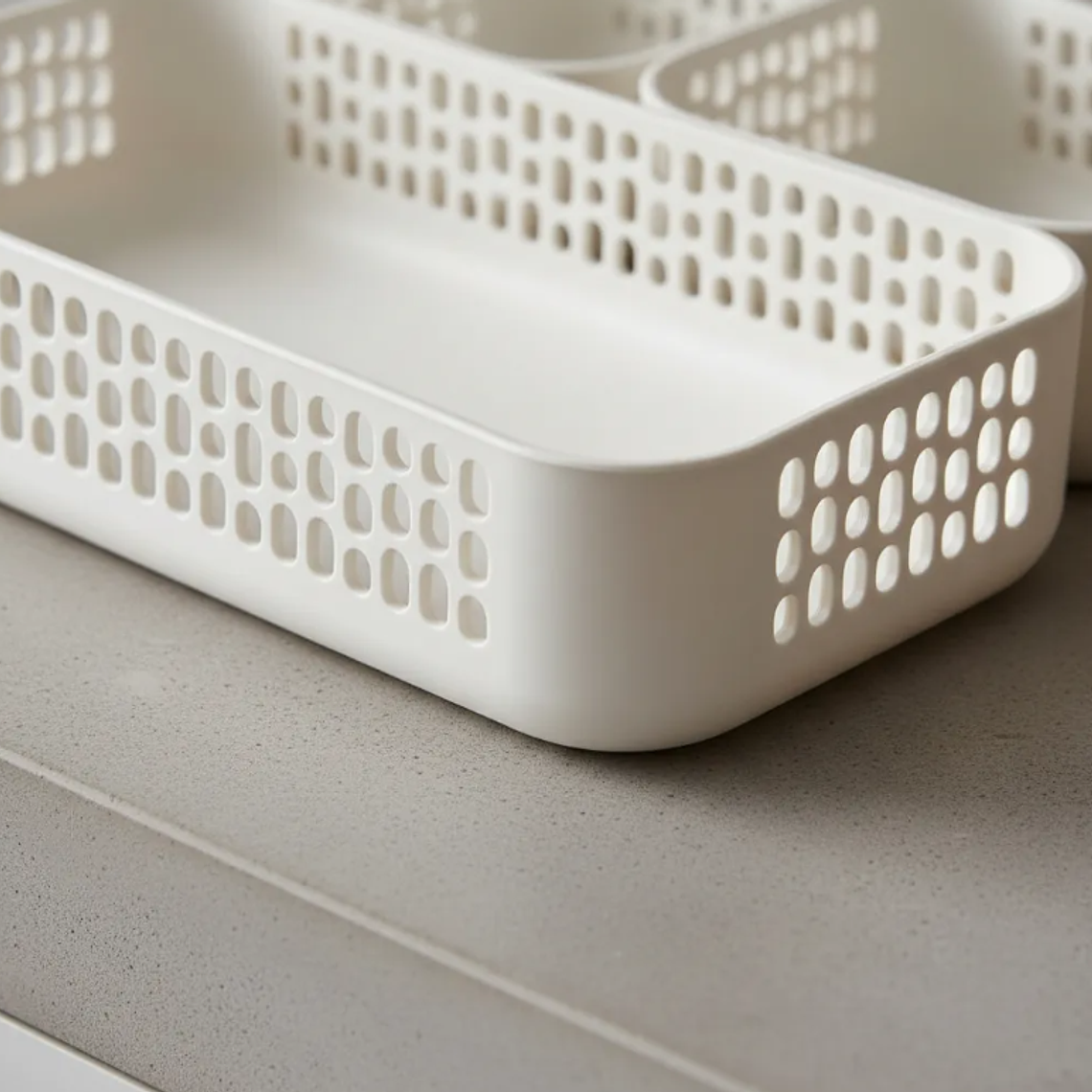 Set  Bandejas Organizadoras Plásticas Multiuso Blancas 4