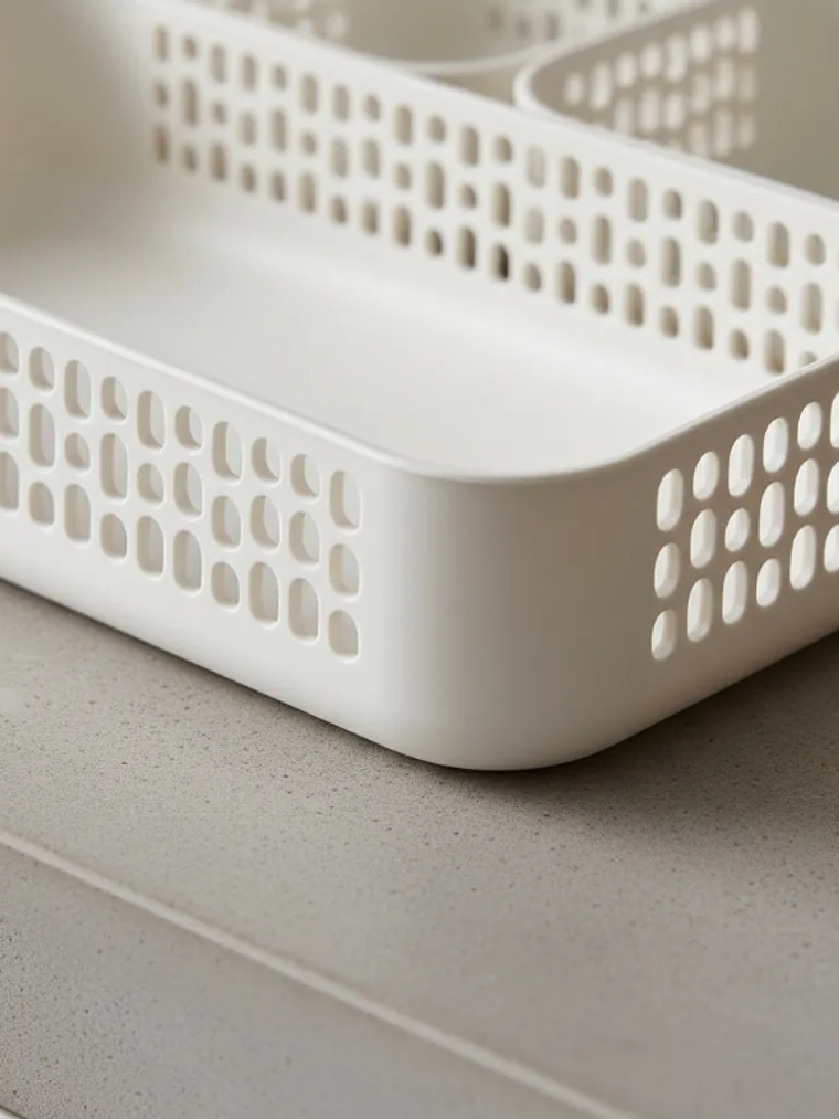 Set  Bandejas Organizadoras Plásticas Multiuso Blancas 4