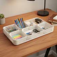 Set  Bandejas Organizadoras Plásticas Multiuso Blancas - Miniatura 2