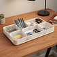Set  Bandejas Organizadoras Plásticas Multiuso Blancas - Miniatura 2