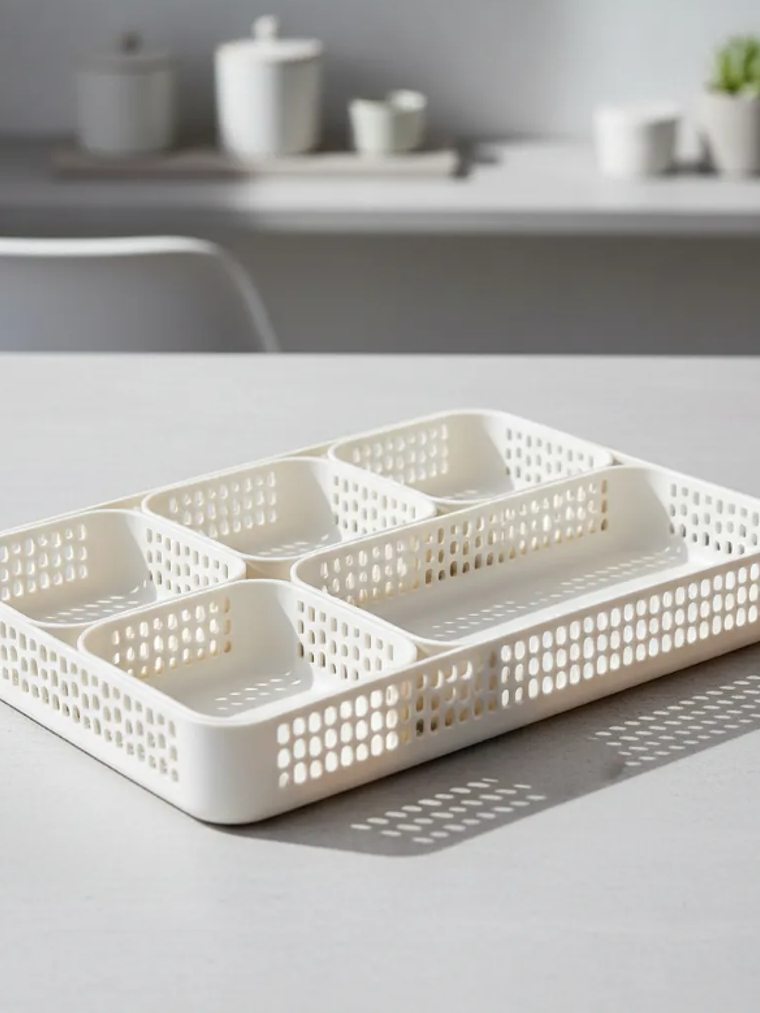 Set  Bandejas Organizadoras Plásticas Multiuso Blancas 1