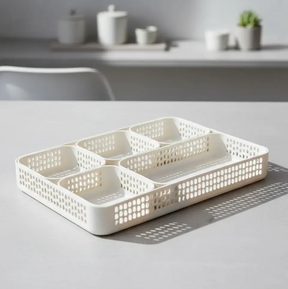 Set  Bandejas Organizadoras Plásticas Multiuso Blancas 1