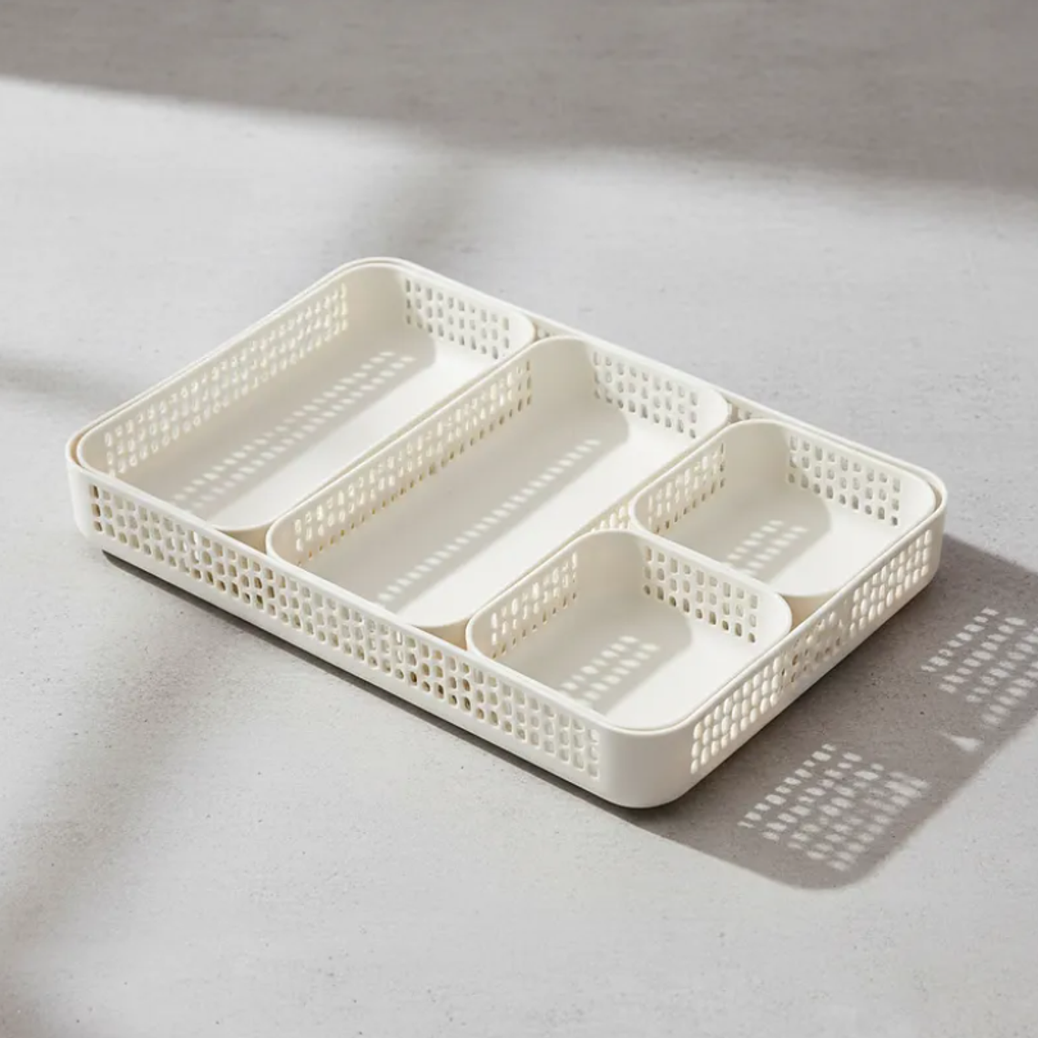 Set Organizador De Cajón Cubertero Plástico Modular 5 Piezas 2