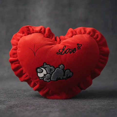 Cojín De Corazón Rojo Peluche Con Oso Love Regalo 49x36cm