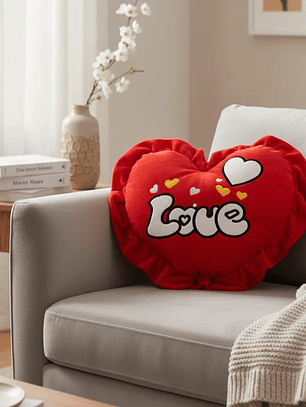 Cojín De Peluche Corazón Love Rojo 49cm Regalo Enamorados
