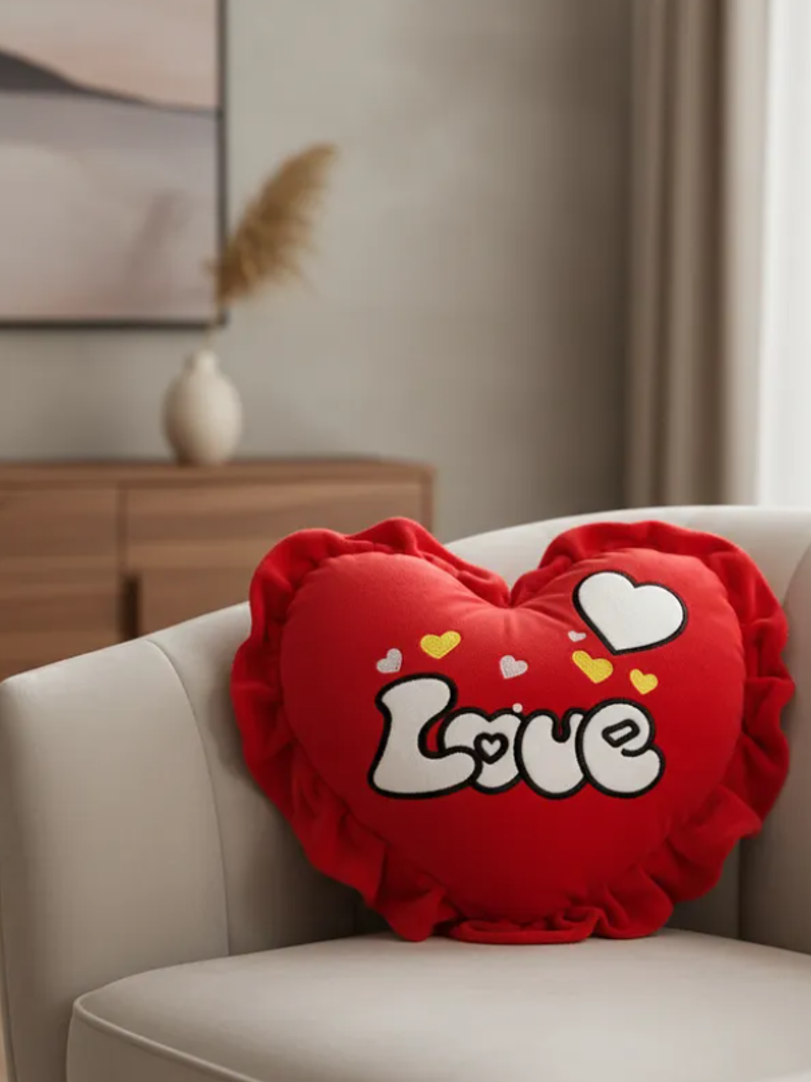 Cojín De Peluche Corazón Love Rojo 49cm Regalo Enamorados 3