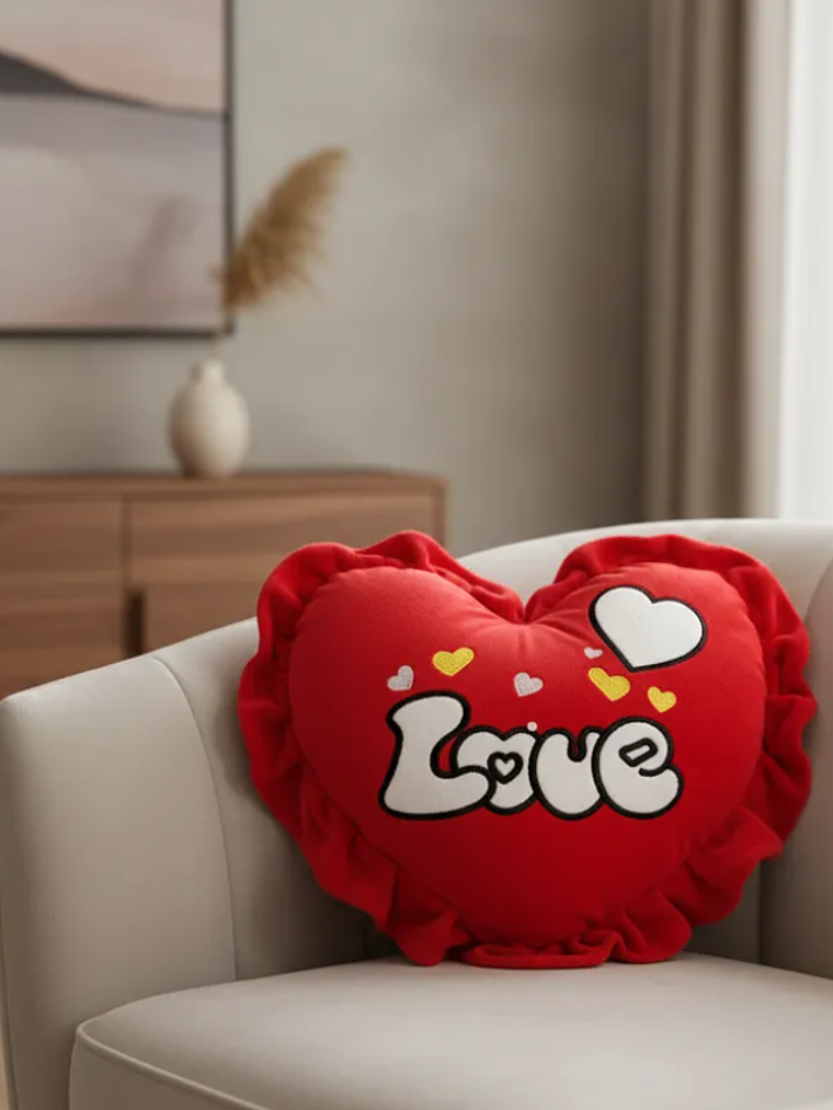 Cojín De Peluche Corazón Love Rojo 49cm Regalo Enamorados 3