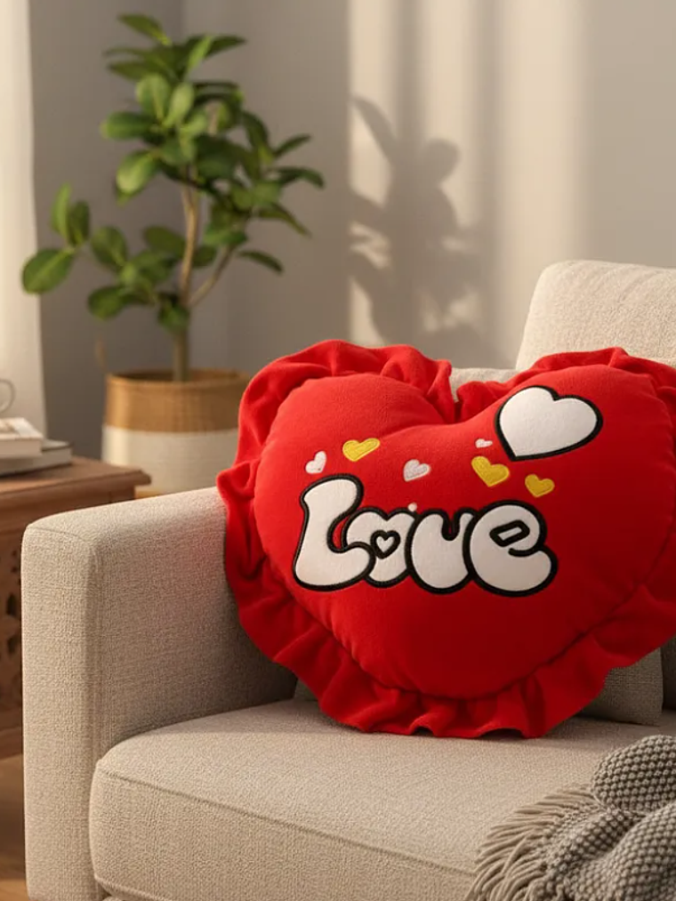 Cojín De Peluche Corazón Love Rojo 49cm Regalo Enamorados 4