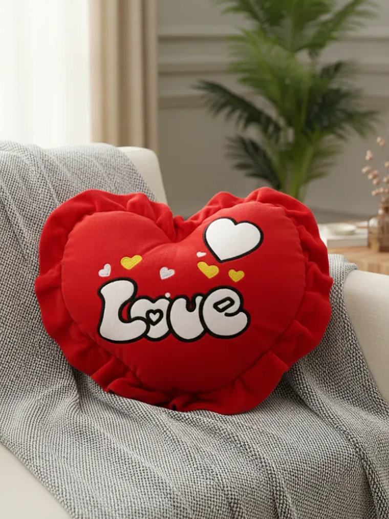 Cojín De Peluche Corazón Love Rojo 49cm Regalo Enamorados 6