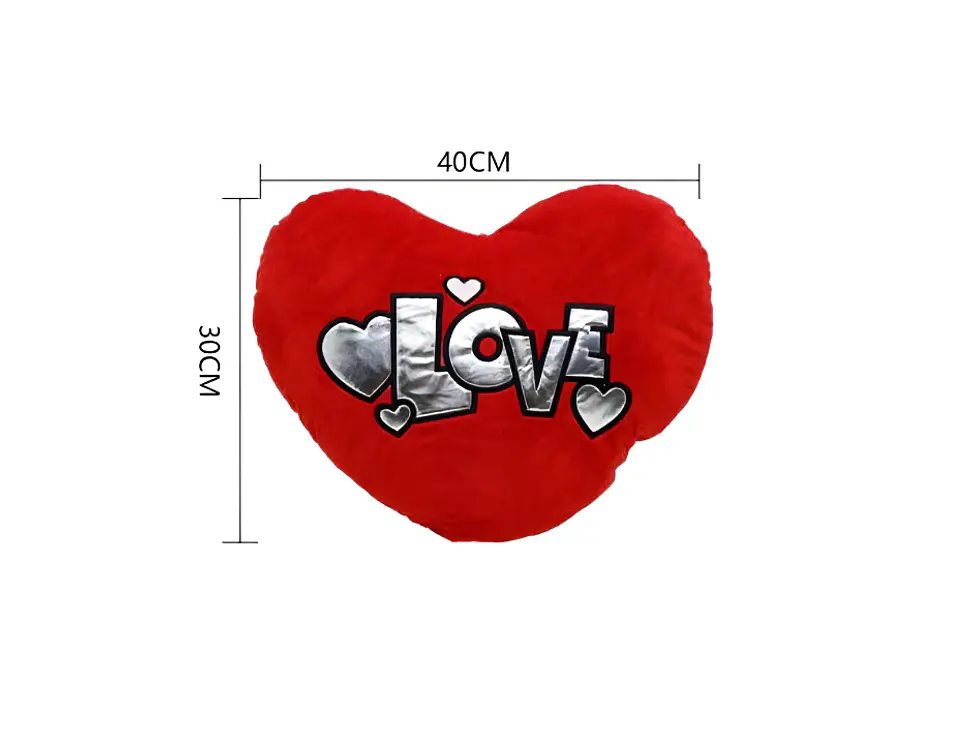 Cojín Peluche Corazón Rojo Love 40x30cm Regalo Enamorados 5