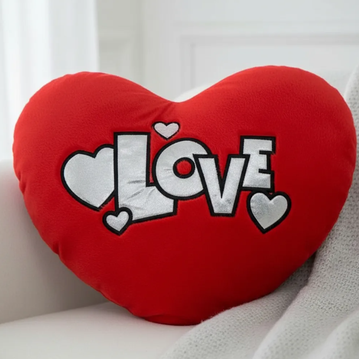 Cojín Peluche Corazón Rojo Love 40x30cm Regalo Enamorados 1