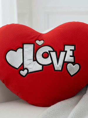 Cojín Peluche Corazón Rojo Love 40x30cm Regalo Enamorados