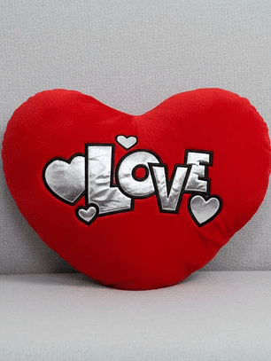 Cojín Peluche Corazón Rojo Love 40x30cm Regalo Enamorados