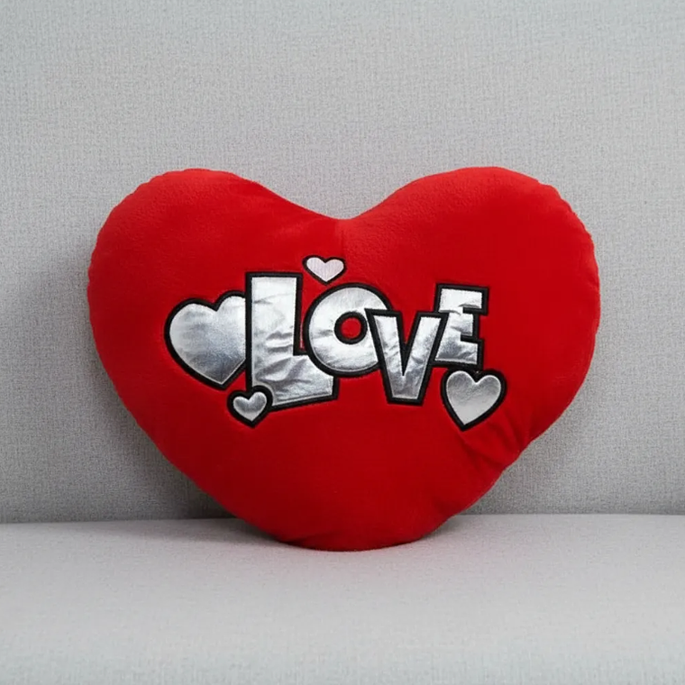 Cojín Peluche Corazón Rojo Love 40x30cm Regalo Enamorados 2
