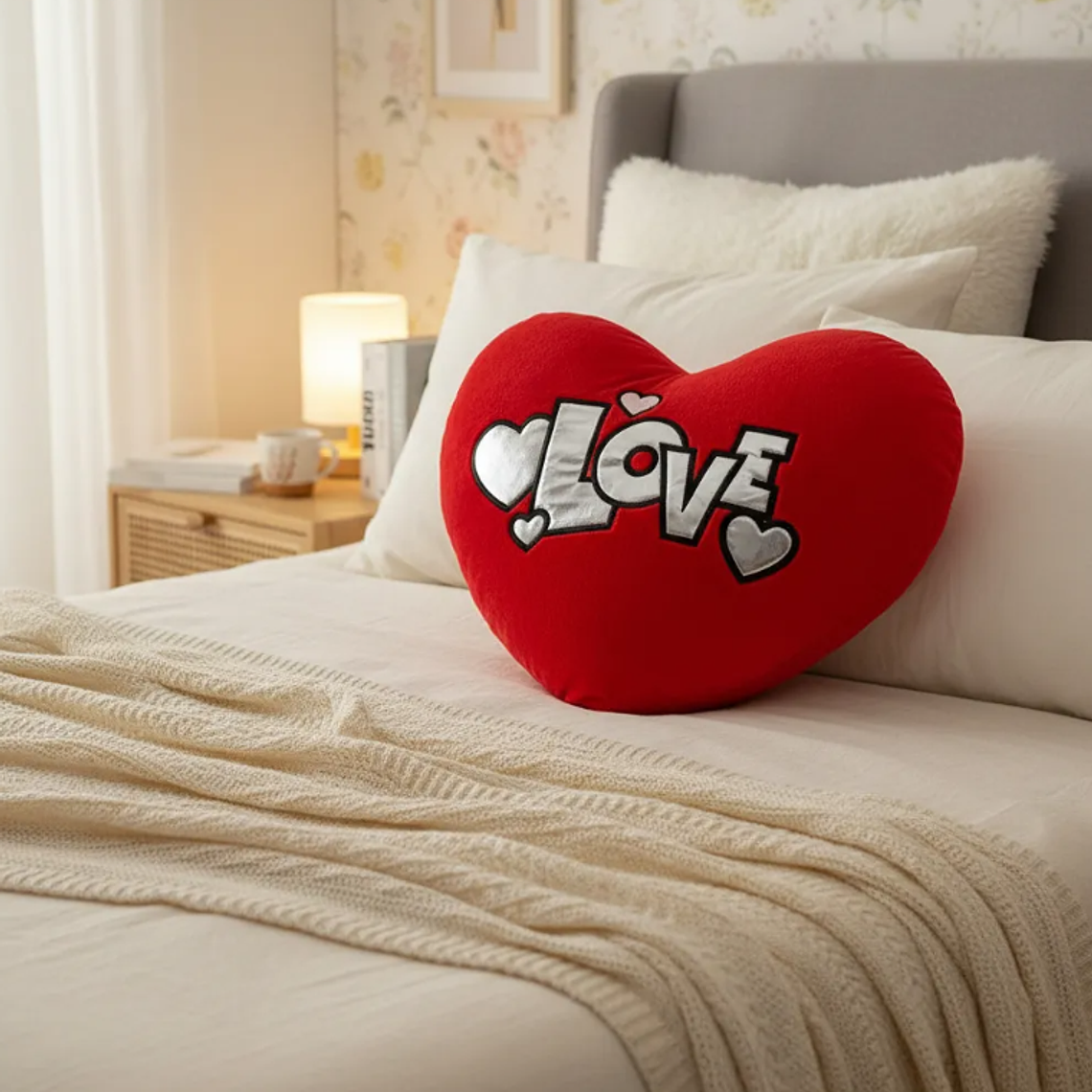 Cojín Peluche Corazón Rojo Love 40x30cm Regalo Enamorados 3