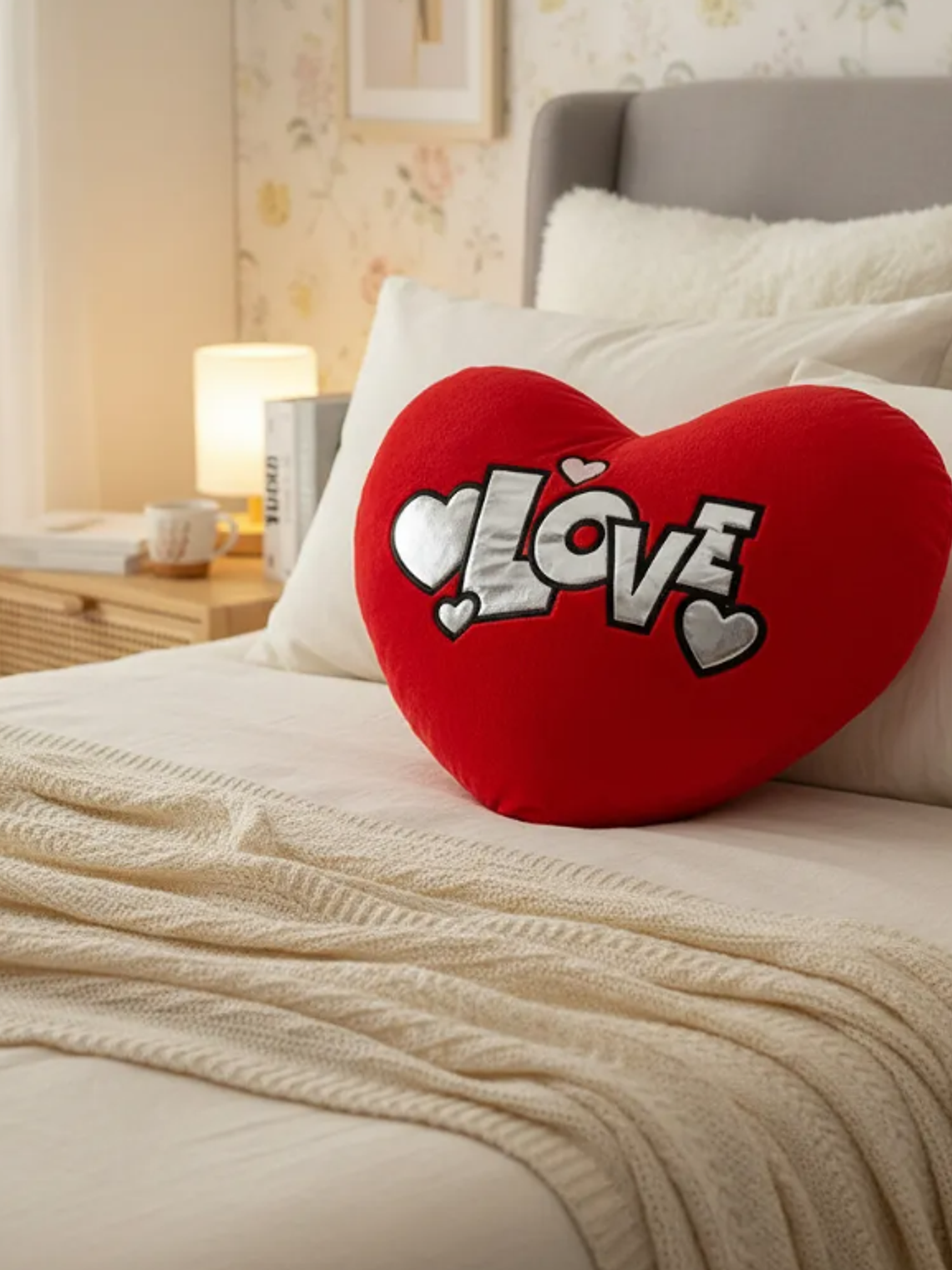 Cojín Peluche Corazón Rojo Love 40x30cm Regalo Enamorados 3