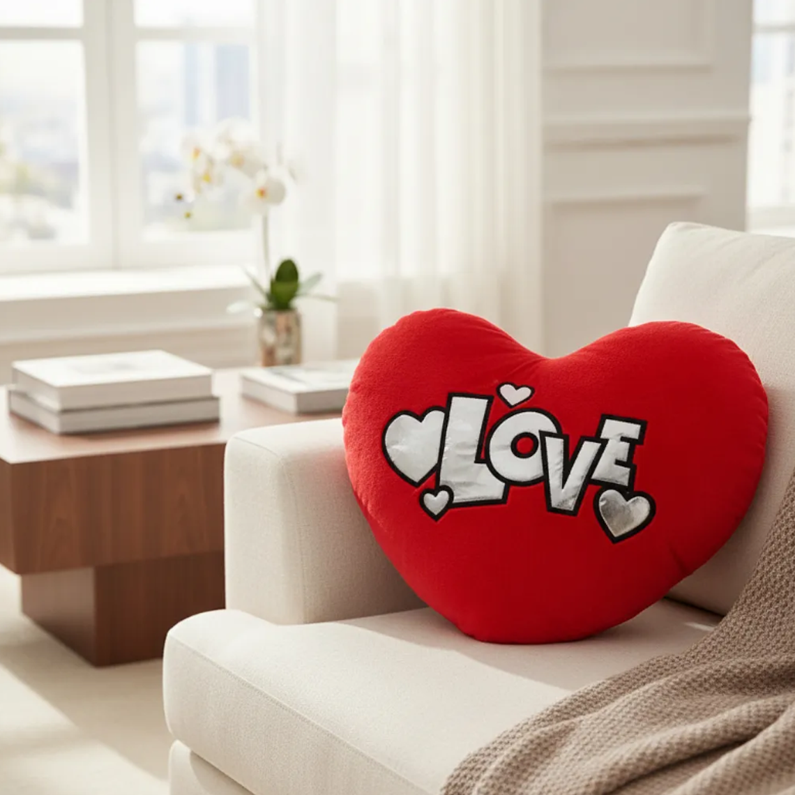 Cojín Peluche Corazón Rojo Love 40x30cm Regalo Enamorados 4