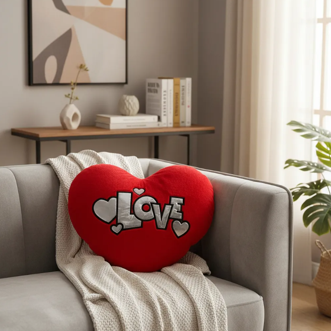 Cojín Peluche Corazón Rojo Love 40x30cm Regalo Enamorados 6