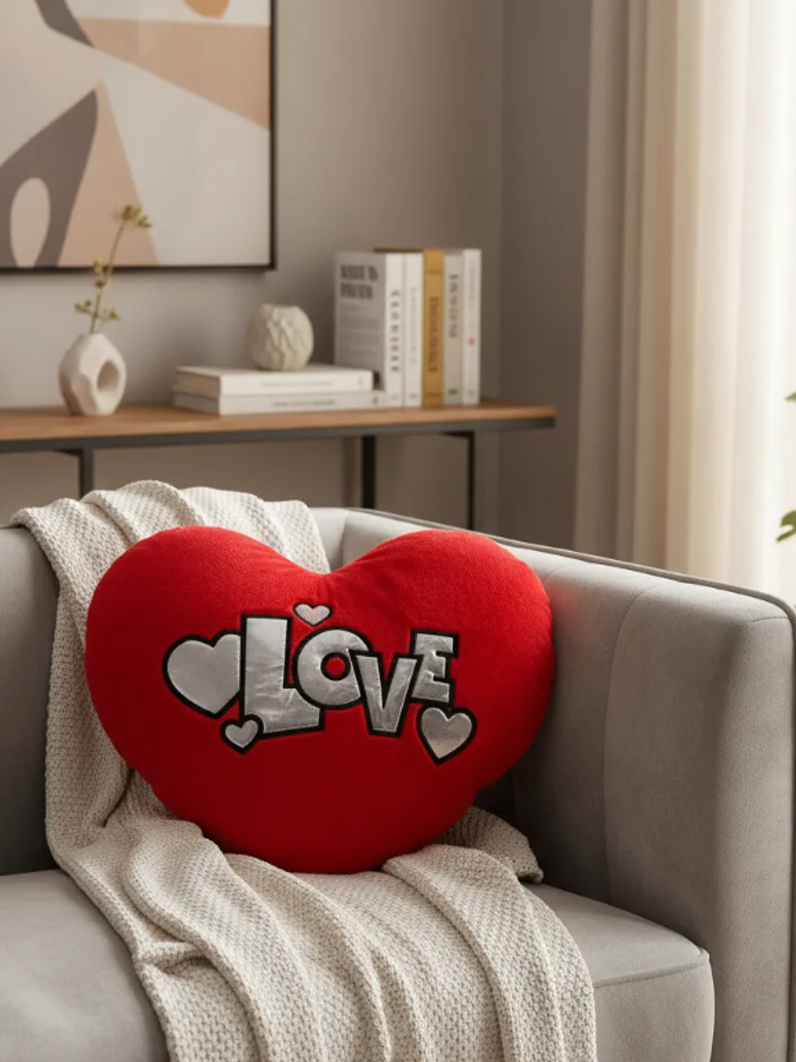 Cojín Peluche Corazón Rojo Love 40x30cm Regalo Enamorados 6