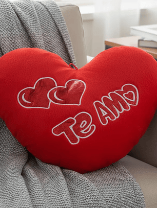 Cojín Corazón Rojo Te Amo 40x30cm Regalo Enamorados