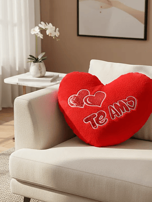 Cojín Corazón Rojo Te Amo 40x30cm Regalo Enamorados
