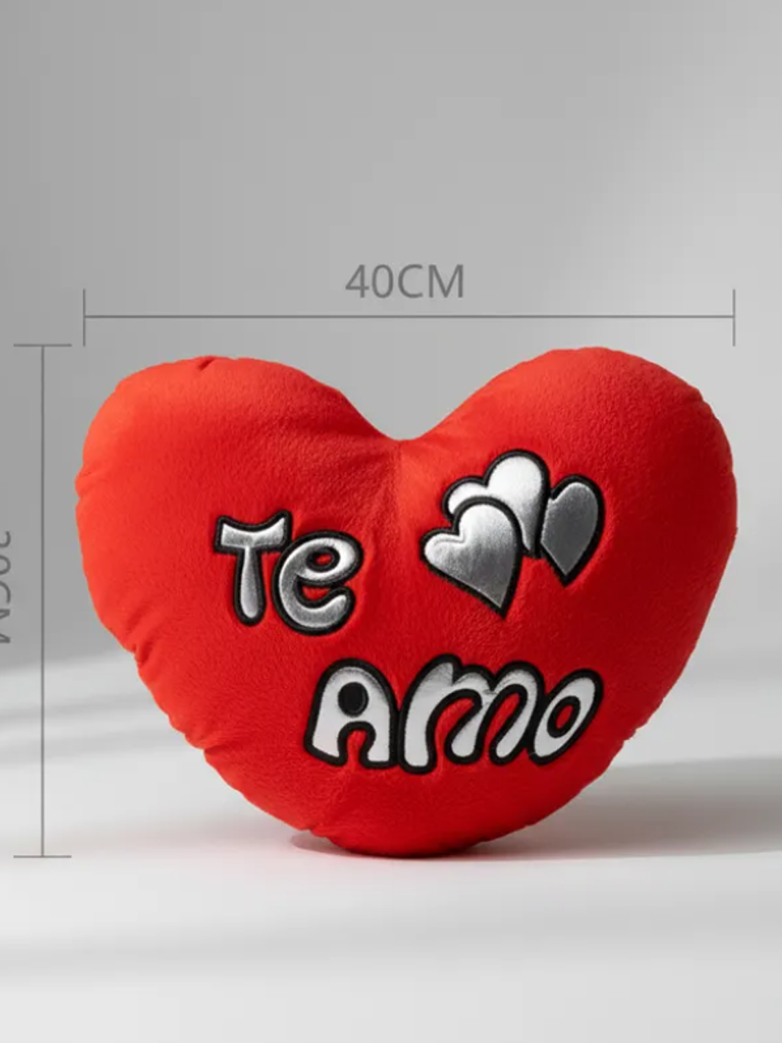 Cojín Peluche Corazón Te Amo Rojo 40cm Regalo Enamorados 3