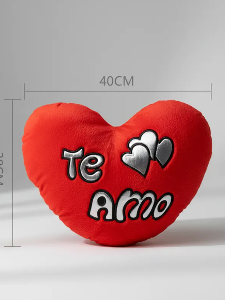 Cojín Peluche Corazón Te Amo Rojo 40cm Regalo Enamorados 3