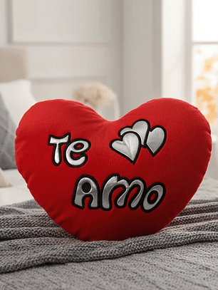 Cojín Peluche Corazón Te Amo Rojo 40cm Regalo Enamorados