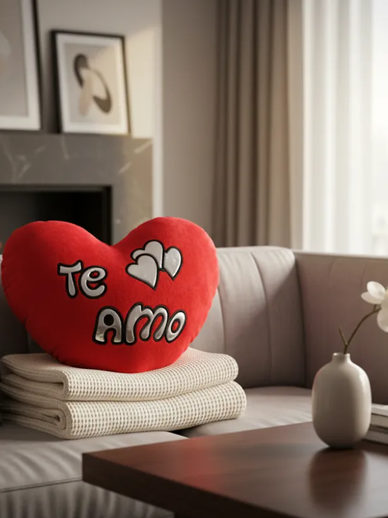 Cojín Peluche Corazón Te Amo Rojo 40cm Regalo Enamorados 4