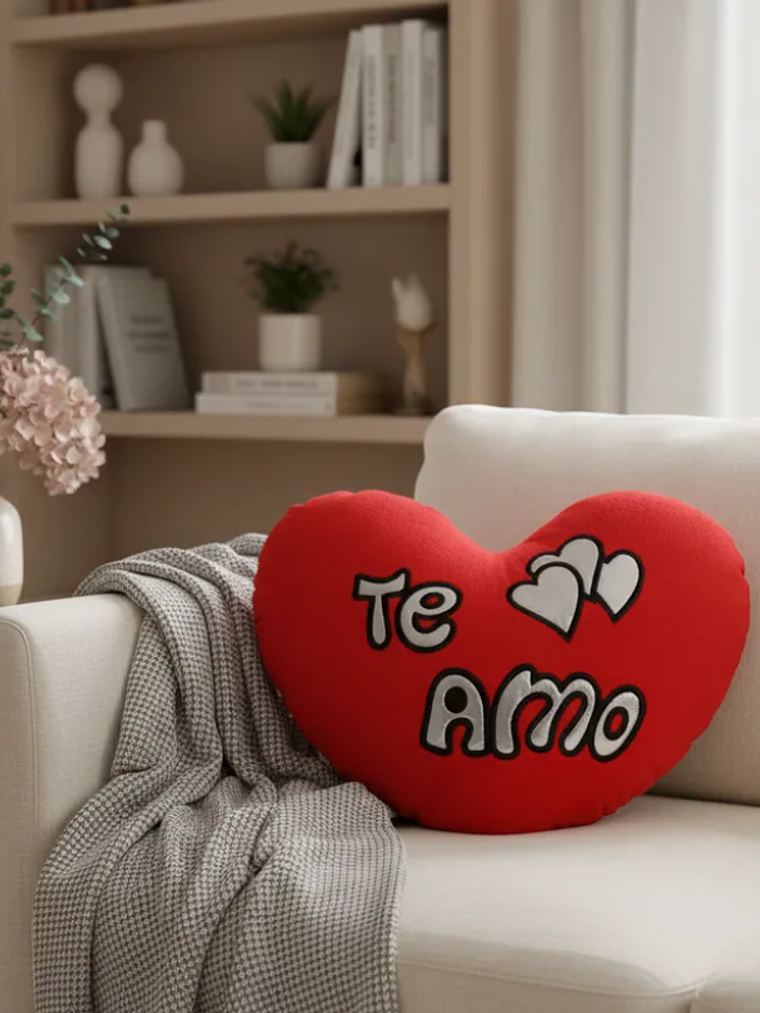 Cojín Peluche Corazón Te Amo Rojo 40cm Regalo Enamorados 5