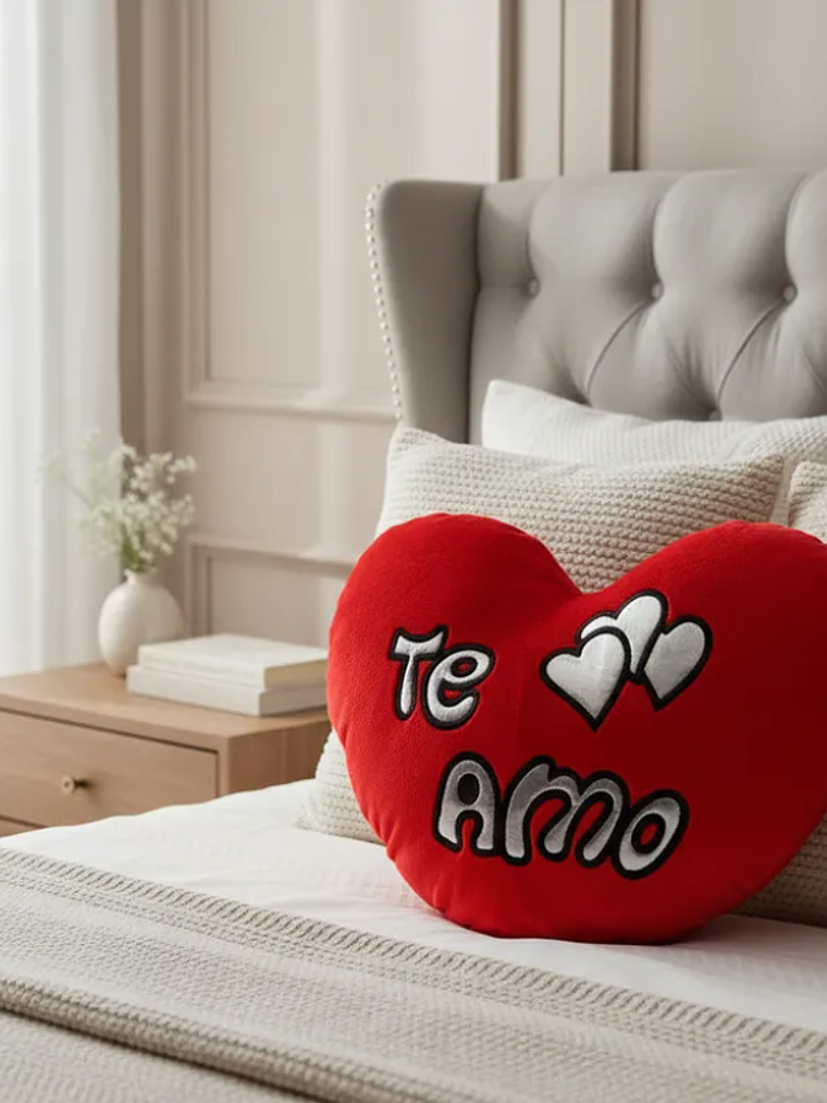 Cojín Peluche Corazón Te Amo Rojo 40cm Regalo Enamorados 2