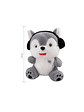 Peluche Perro Husky Con Audífonos 21cm Juguete Suave Regalo - Miniatura 3