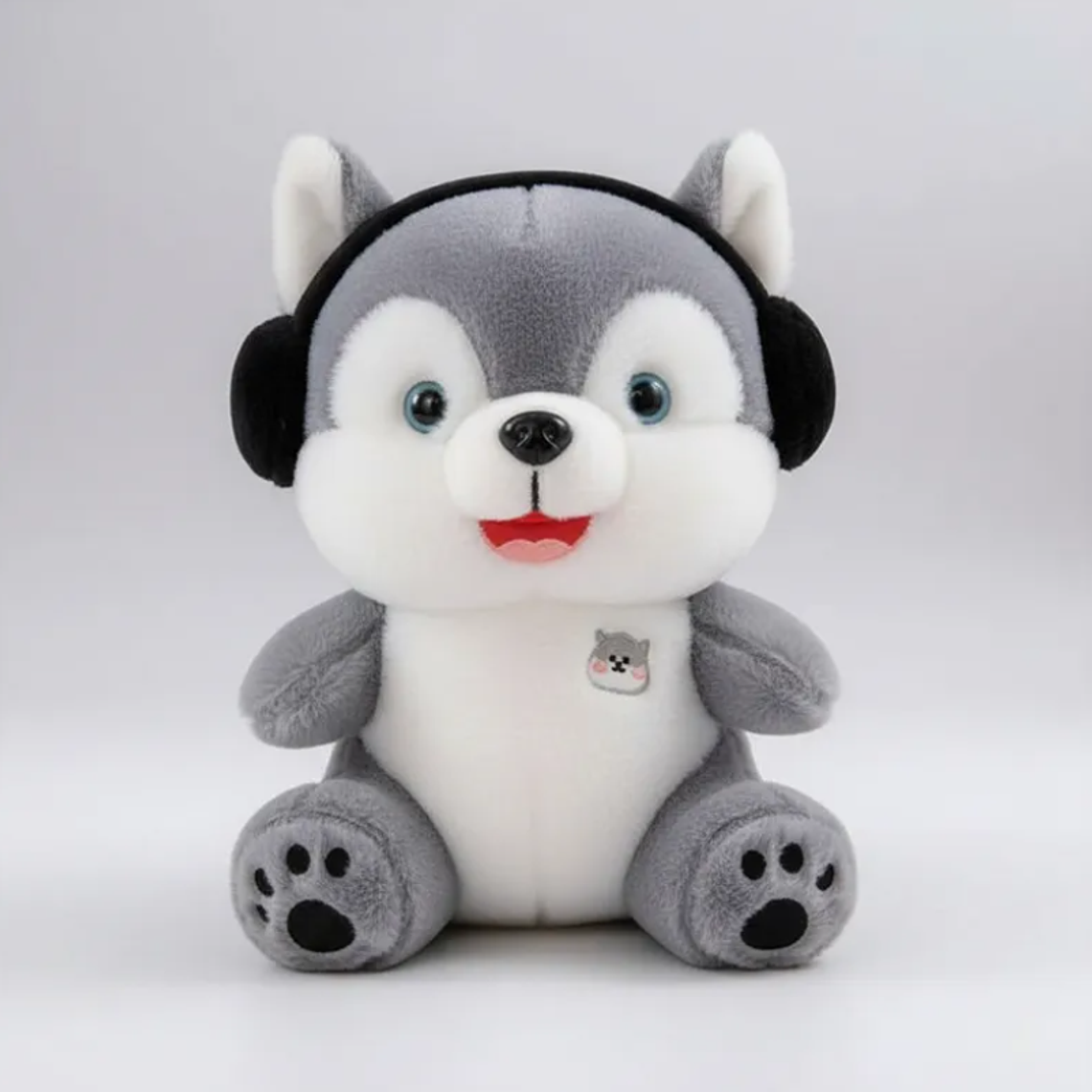 Peluche Perro Husky Con Audífonos 21cm Juguete Suave Regalo 5