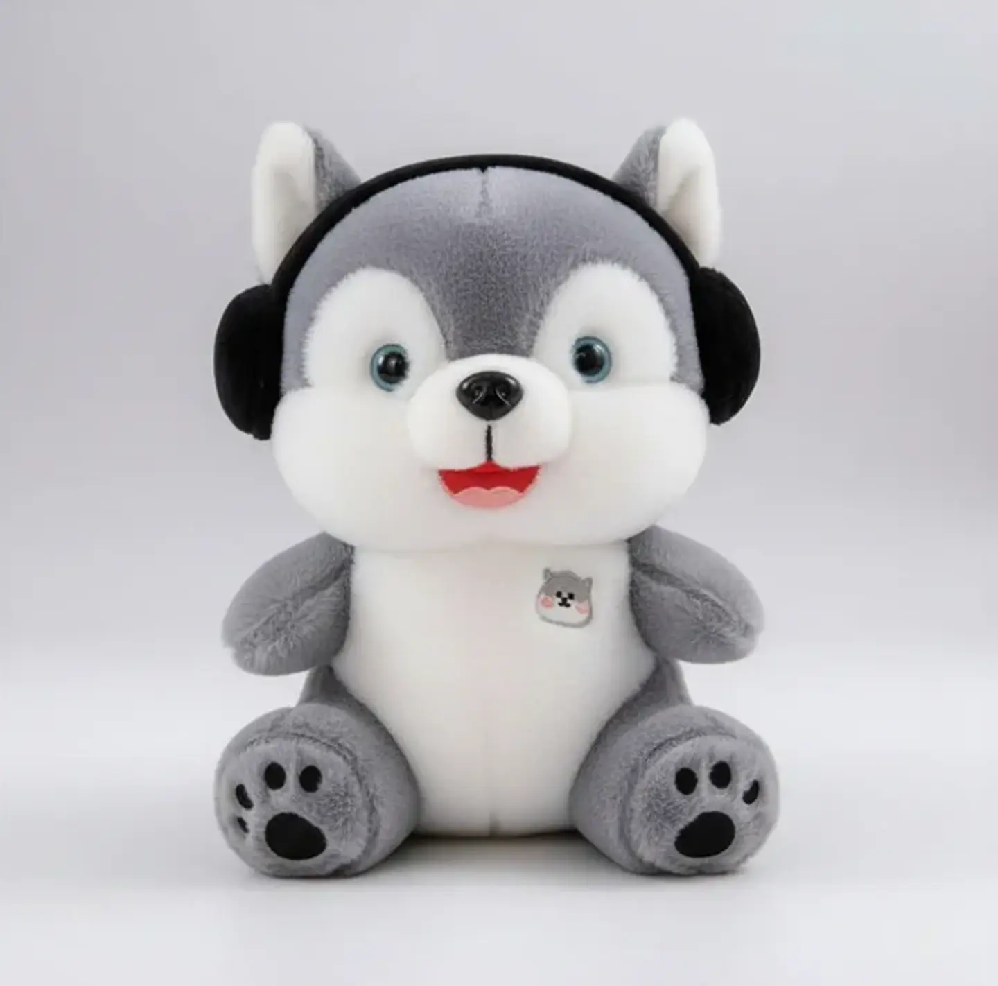 Peluche Perro Husky Con Audífonos 21cm Juguete Suave Regalo 5
