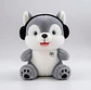 Peluche Perro Husky Con Audífonos 21cm Juguete Suave Regalo - Miniatura 5