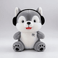 Peluche Perro Husky Con Audífonos 21cm Juguete Suave Regalo - Miniatura 5