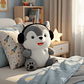 Peluche Perro Husky Con Audífonos 21cm Juguete Suave Regalo - Miniatura 4